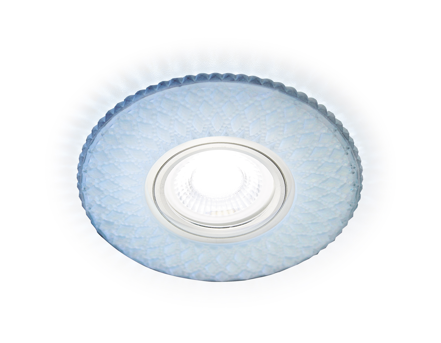 Встраиваемый точечный светильник MR16 с LED подсветкой S333 FR/CLD хром/матовый хрусталь/MR16+3W(LED COLD) - Viokon.com