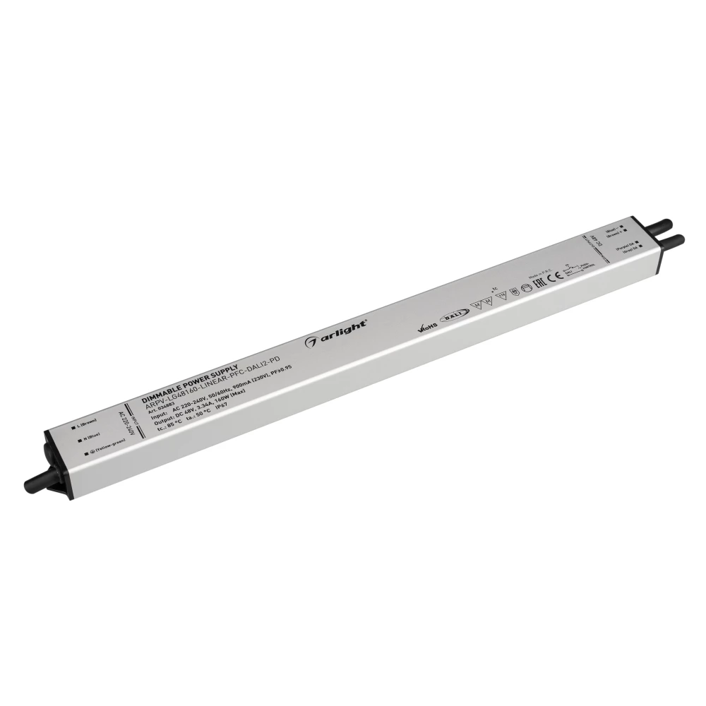 Блок питания ARPV-LG48160-LINEAR-PFC-DALI2-PD (48V, 3.34A, 160W) (Arlight, IP67 Металл, 5 лет) 034883 - Viokon.com