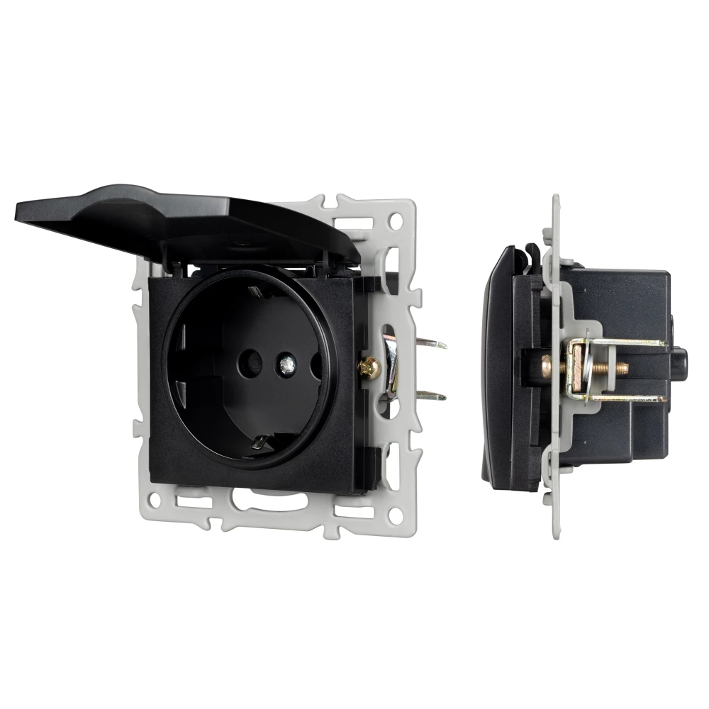 Механизм розетки влагозащищённый SCT-MCP-PL-BK (250V, 16A) (Arlight, -) 043746 - Viokon.com