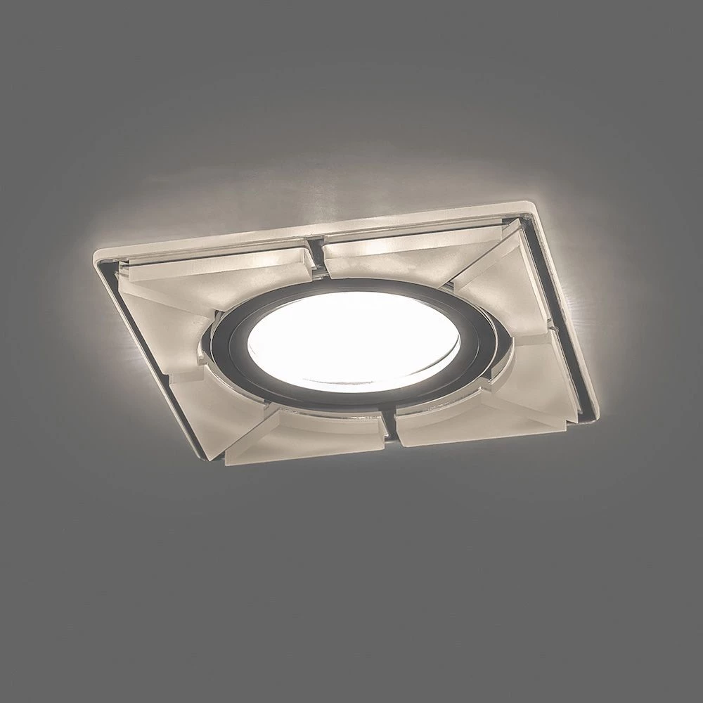 Светильник встраиваемый с LED подсветкой Feron CD994 потолочный MR16 G5.3 белый матовый, хром (40508) - Viokon.com