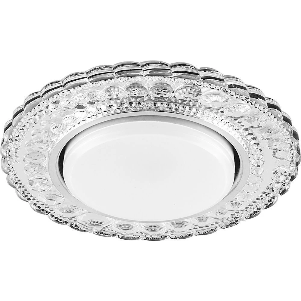 Светильник встраиваемый с белой LED подсветкой Feron CD4024 потолочный GX53 без лампы прозрачный (29538) - Viokon.com