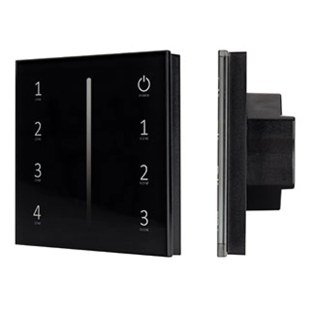 Панель Sens SMART-P17-DIM Black (230V, 4 зоны, 2.4G) (Arlight, IP20 Пластик, 5 лет) 028129 - Viokon.com