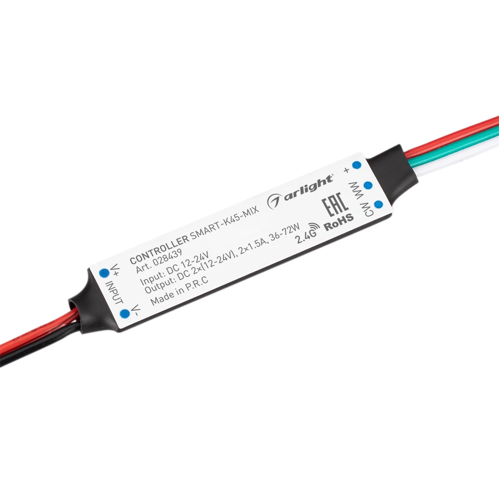 Контроллер SMART-K45-MIX (12-24V, 2x1.5A, 2.4G) (Arlight, IP20 Пластик, 5 лет) 028439 - Viokon.com