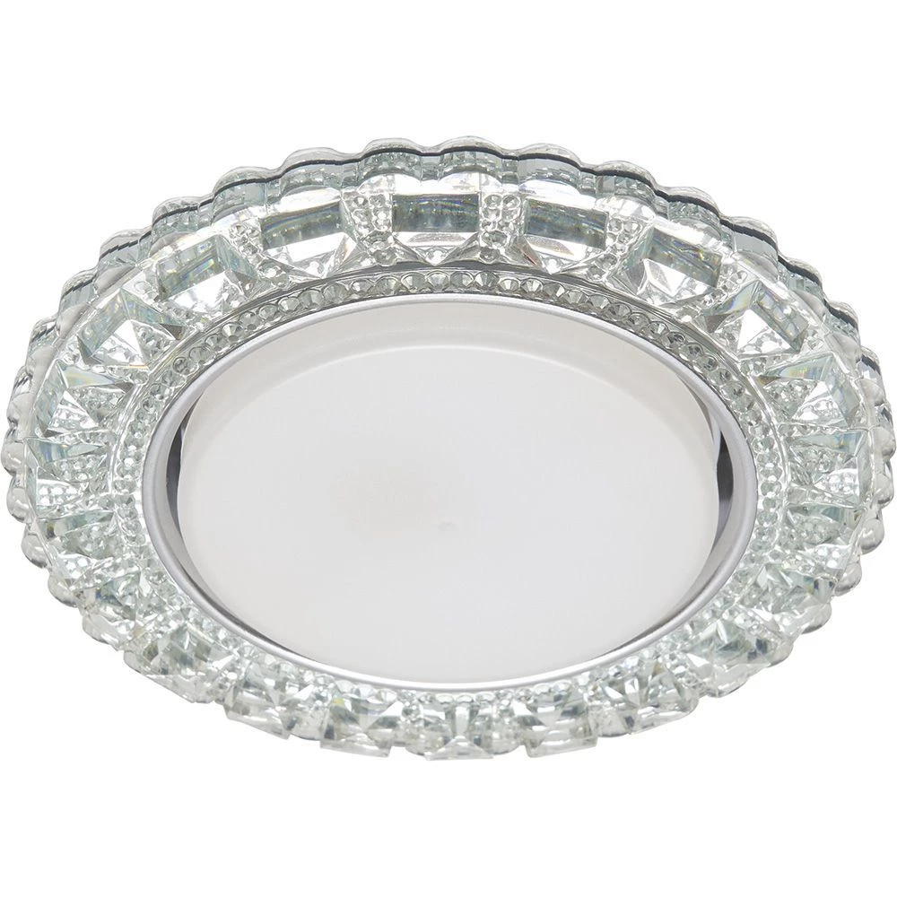 Светильник встраиваемый с белой LED подсветкой Feron CD4045 потолочный GX53 без лампы, прозрачный, хром (41408) - Viokon.com
