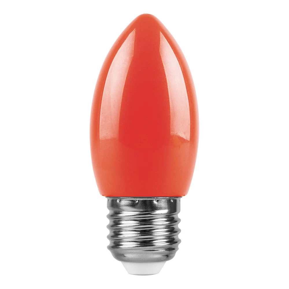 Лампа светодиодная Feron LB-376 свеча E27 1W красный (25928) - Viokon.com