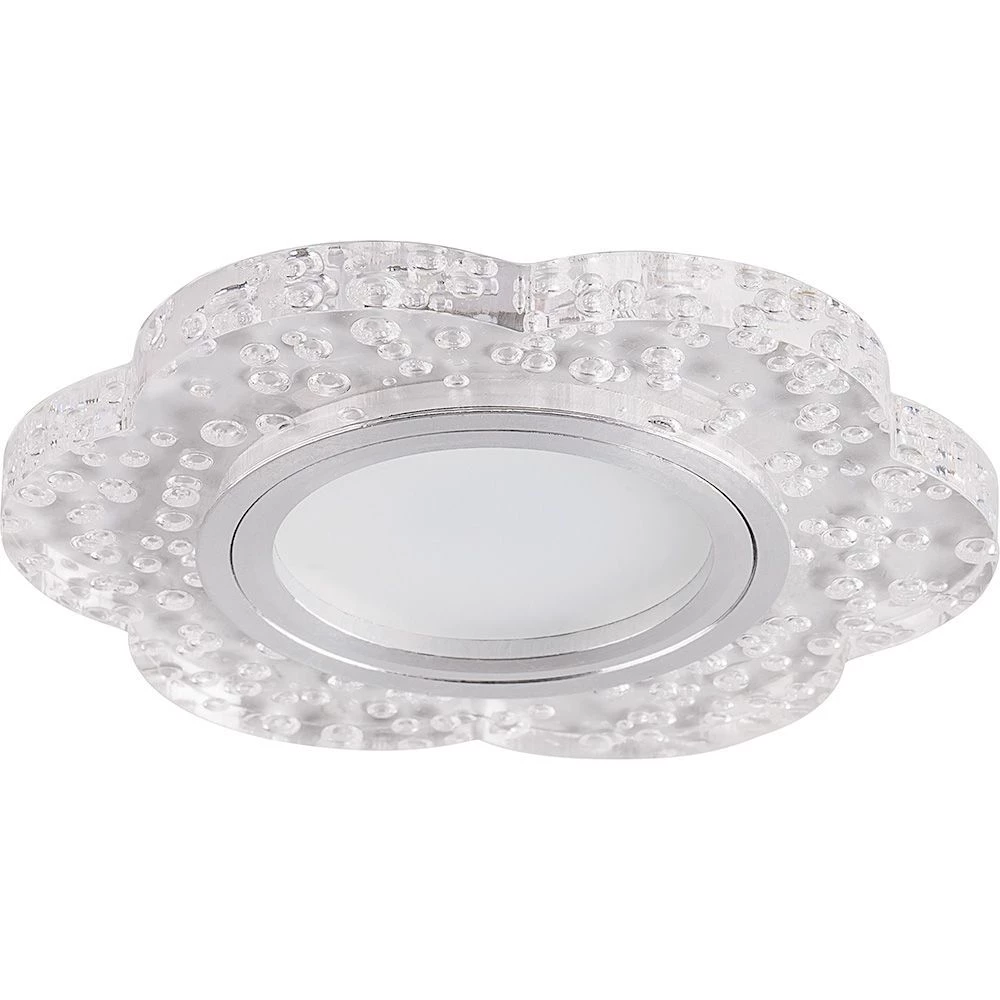 Светильник встраиваемый с разноцветной LED подсветкой Feron CD954 потолочный MR16 G5.3, прозрачный (32540) - Viokon.com