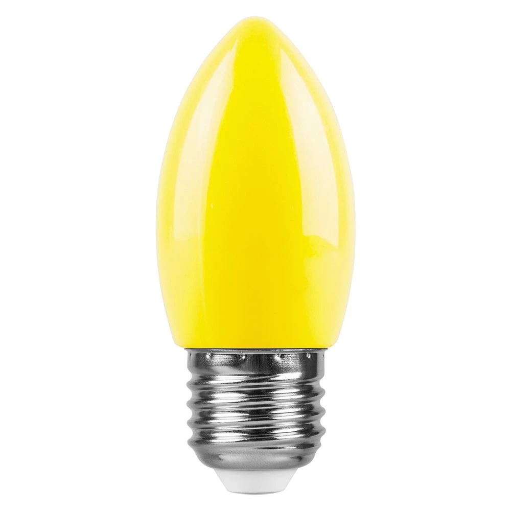 Лампа светодиодная Feron LB-376 свеча E27 1W желтый (25927) - Viokon.com