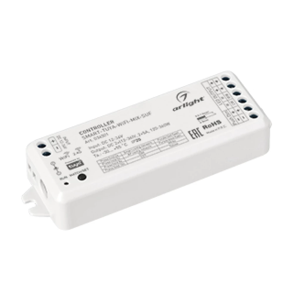 Контроллер SMART-TUYA-WIFI-MIX-SUF (12-36V, 2x5A, 2.4G) (Arlight, IP20 Пластик, 5 лет) 034501 - Viokon.com