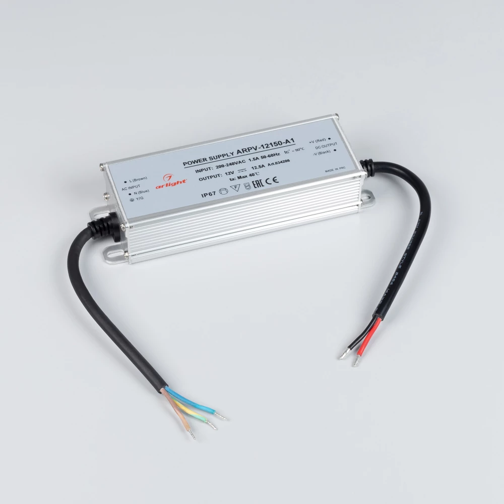 Блок питания ARPV-12150-A1 (12V, 12.5A, 150W) (Arlight, IP67 Металл, 3 года) 034206 - Viokon.com