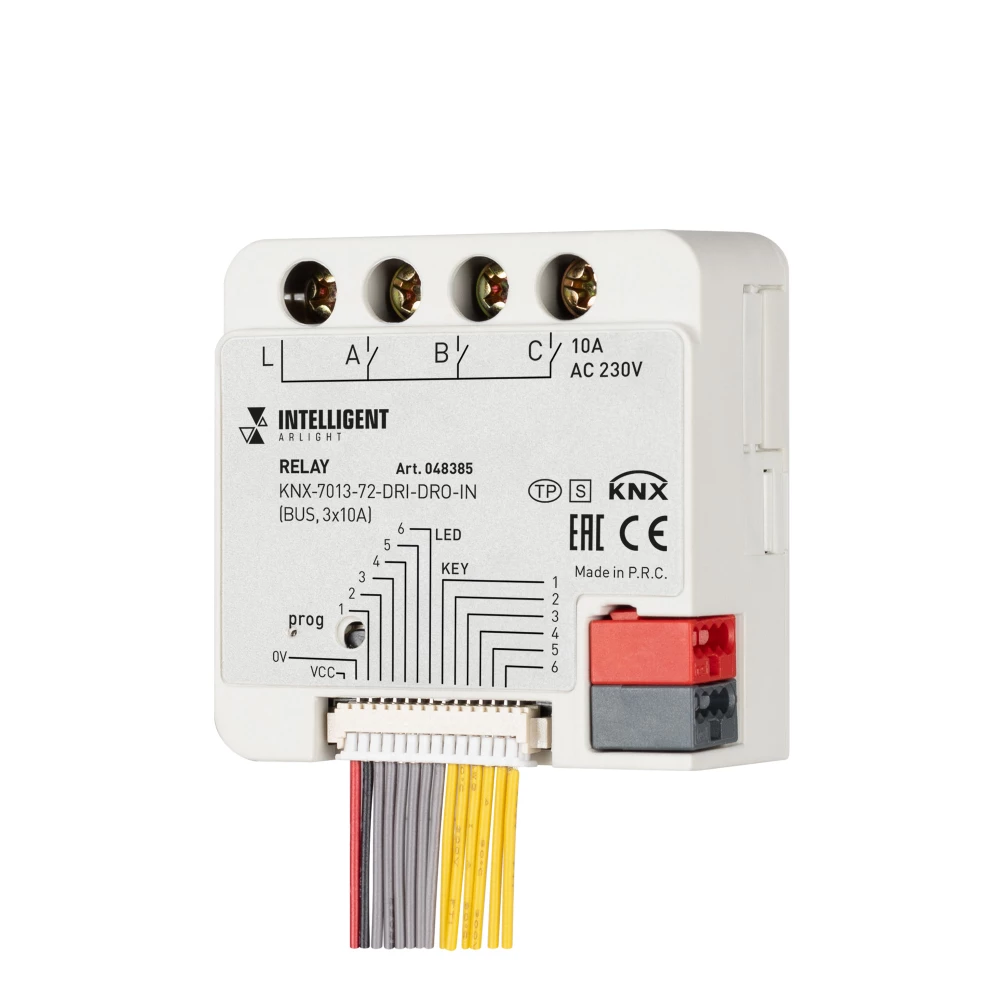 INTELLIGENT ARLIGHT Релейный модуль KNX-7013-72-DRI-DRO-IN (BUS, 3x10A) (IARL, IP20 Пластик, 2 года) 048385 - Viokon.com