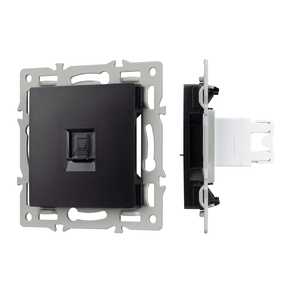 Механизм компьютерной розетки SCT-MPC1-PL-BK (RJ-45, CAT6) (Arlight, -) 045334 - Viokon.com