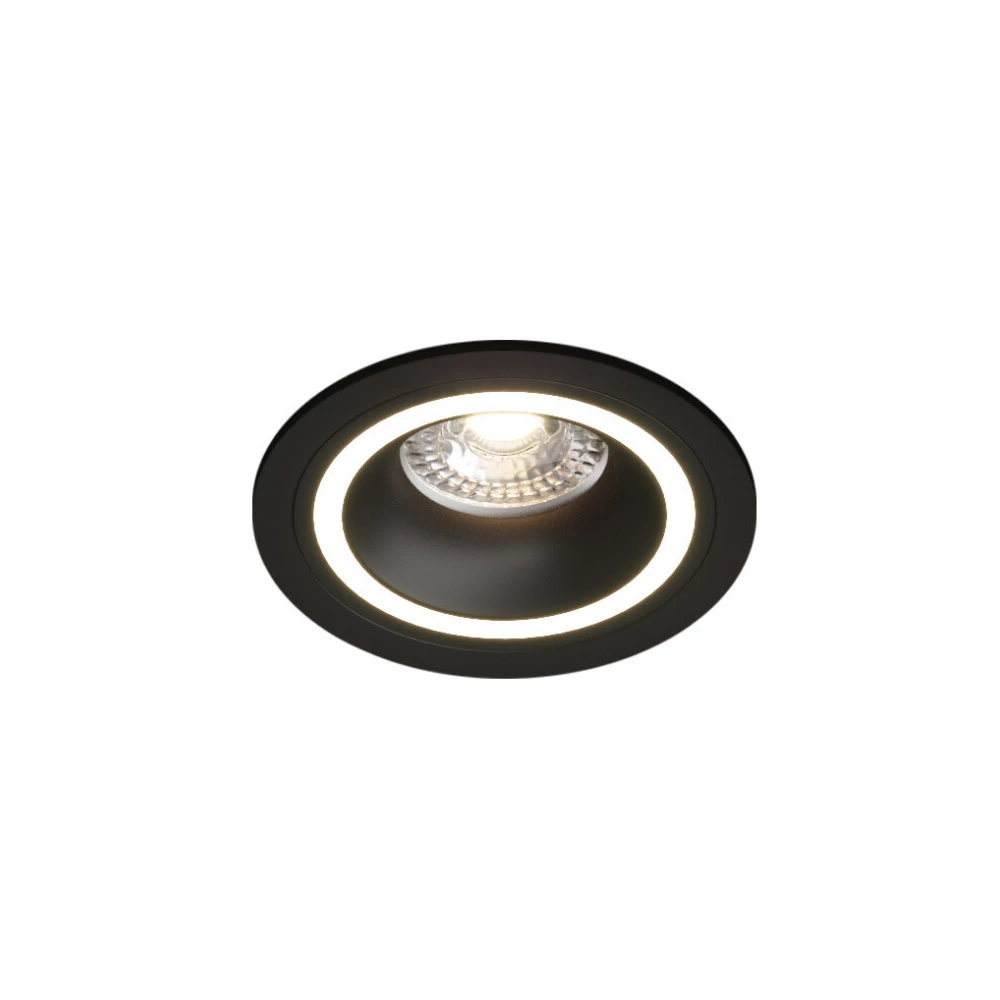 DK2060-BK Встраиваемый светильник IP 20 до 15 Вт GU10 LED черный алюминий - Viokon.com