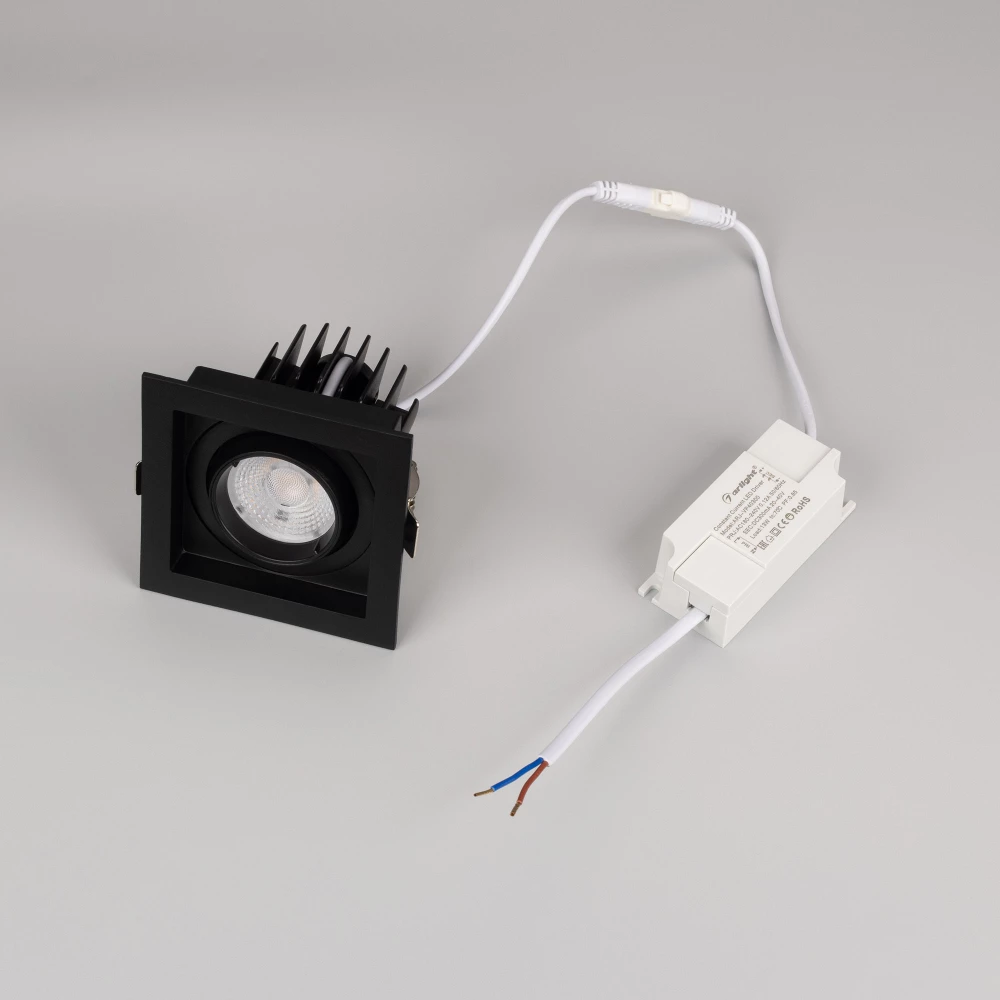 Светильник MS-VORTEX-BUILT-S90x90-12W Warm3000 (BK-BK, 40 deg, 230V) (Arlight, IP20 Металл, 5 лет) 057954 - Viokon.com