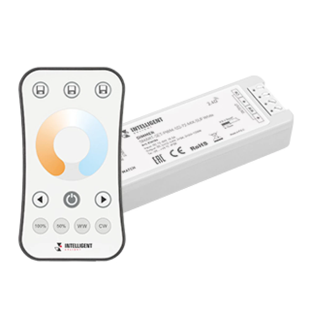 INTELLIGENT ARLIGHT Диммер SMART-SET-PWM-102-72-MIX-SUF White (12-24V, 2x5A, ПДУ RING 10кн, 2.4G) (IARL, Контроллер) 036184 - Viokon.com