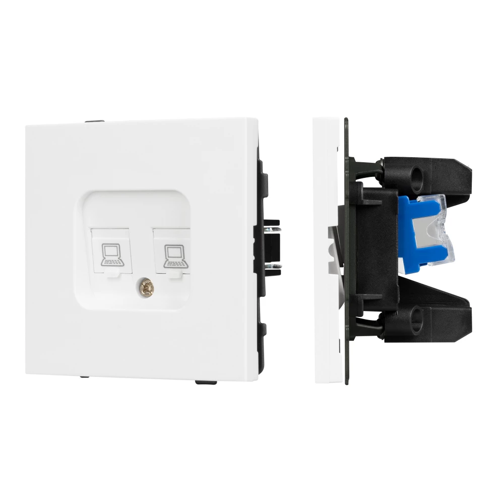 Механизм компьютерной розетки двойной SCT-TENDO-MPC2-PL-WH (RJ-45, CAT6) (Arlight, Белый) 054100 - Viokon.com