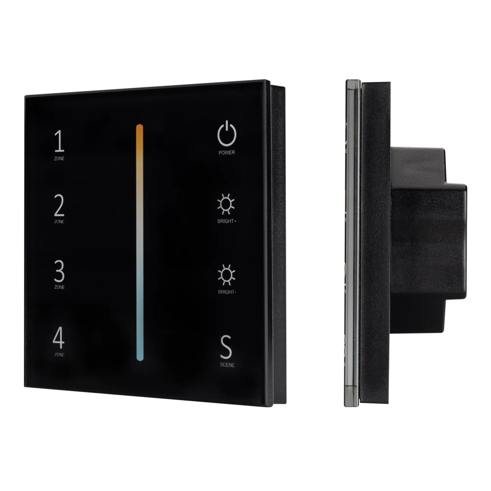 Панель Sens SMART-P43-MIX Black (230V, 4 зоны, 2.4G) (Arlight, IP20 Пластик, 5 лет) 028137 - Viokon.com
