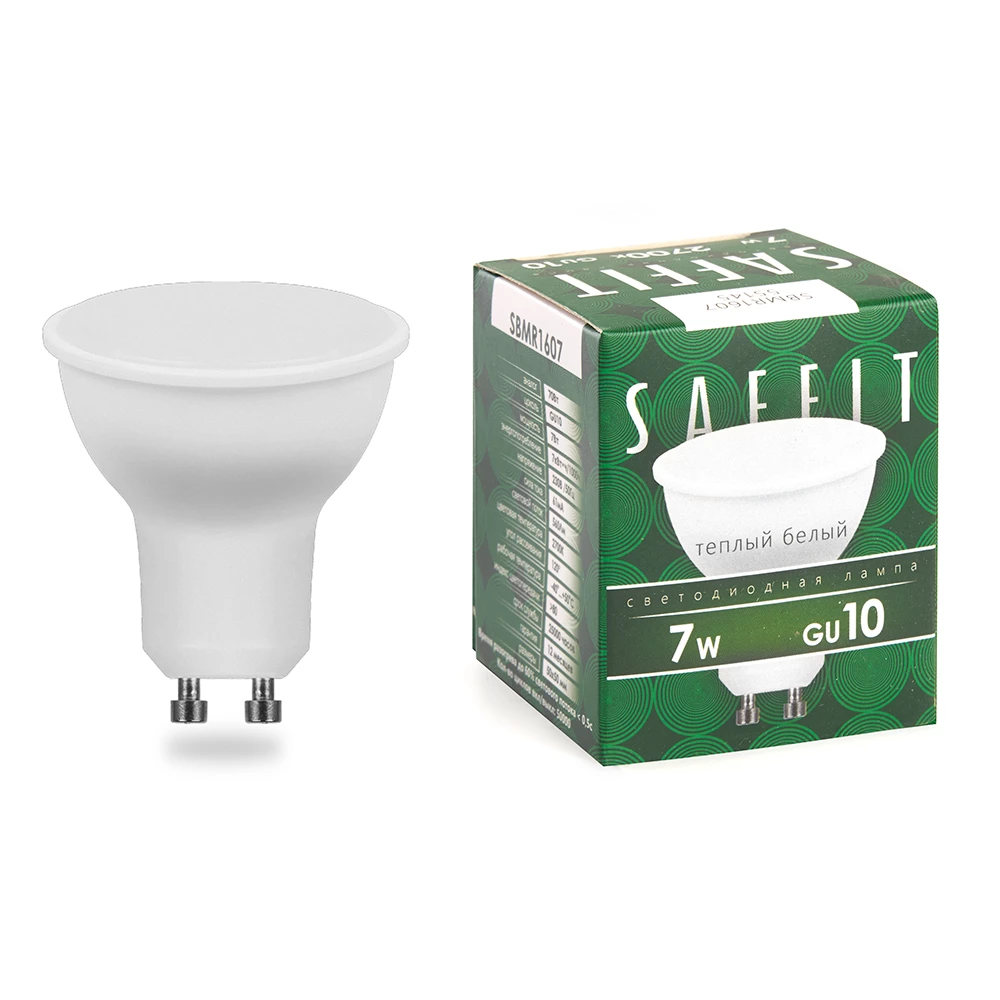 Лампа светодиодная SAFFIT SBMR1607 MR16 GU10 7W 230V 2700K (55145) - Viokon.com