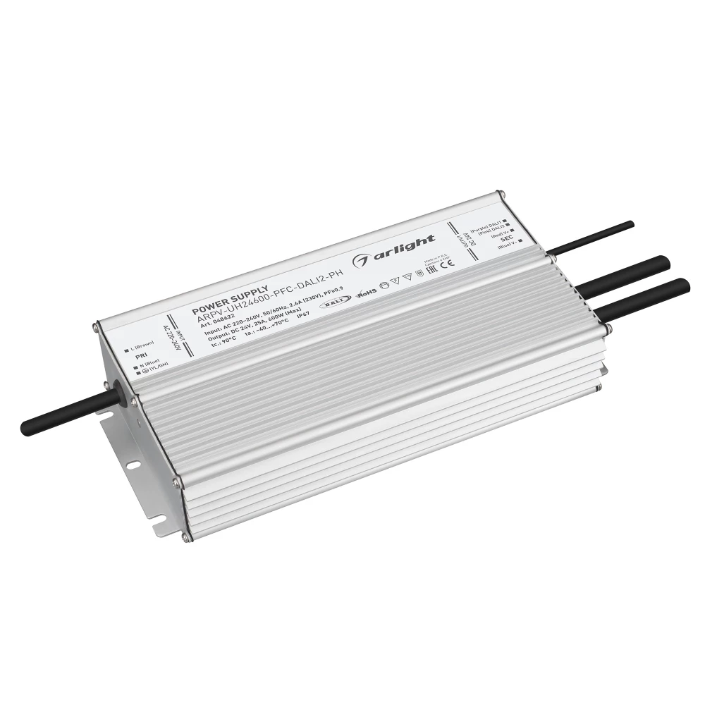 Блок питания ARPV-UH24600-PFC-DALI2-PH (24V, 25A, 600W) (Arlight, IP67 Металл, 7 лет) 048622 - Viokon.com