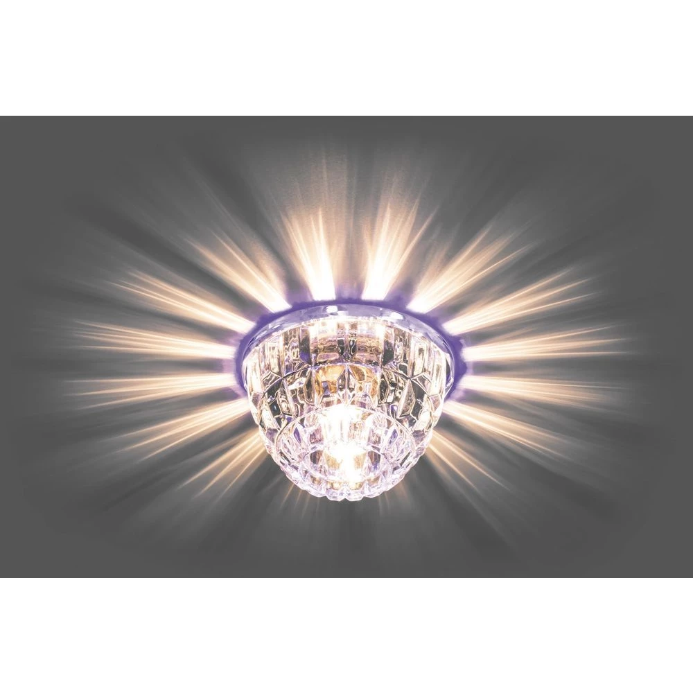 Светильник встраиваемый с разноцветной LED подсветкой Feron JD68 JCD9 прозрачный (27880) - Viokon.com
