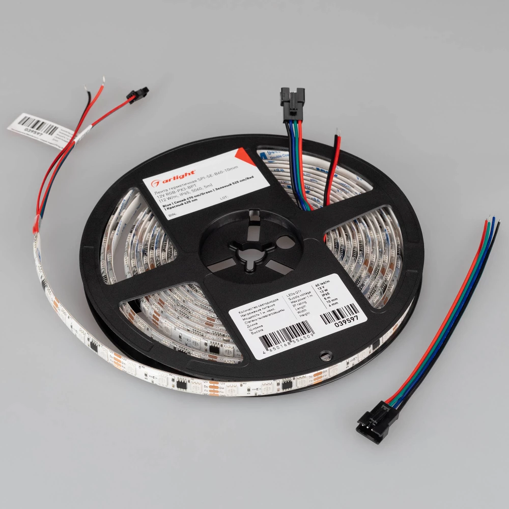 Лента герметичная SPI-SE-B60-10mm 12V RGB-PX3-BPT (12 W/m, IP65, 5060, 5m) (Arlight, бегущий огонь) 039597 - Viokon.com