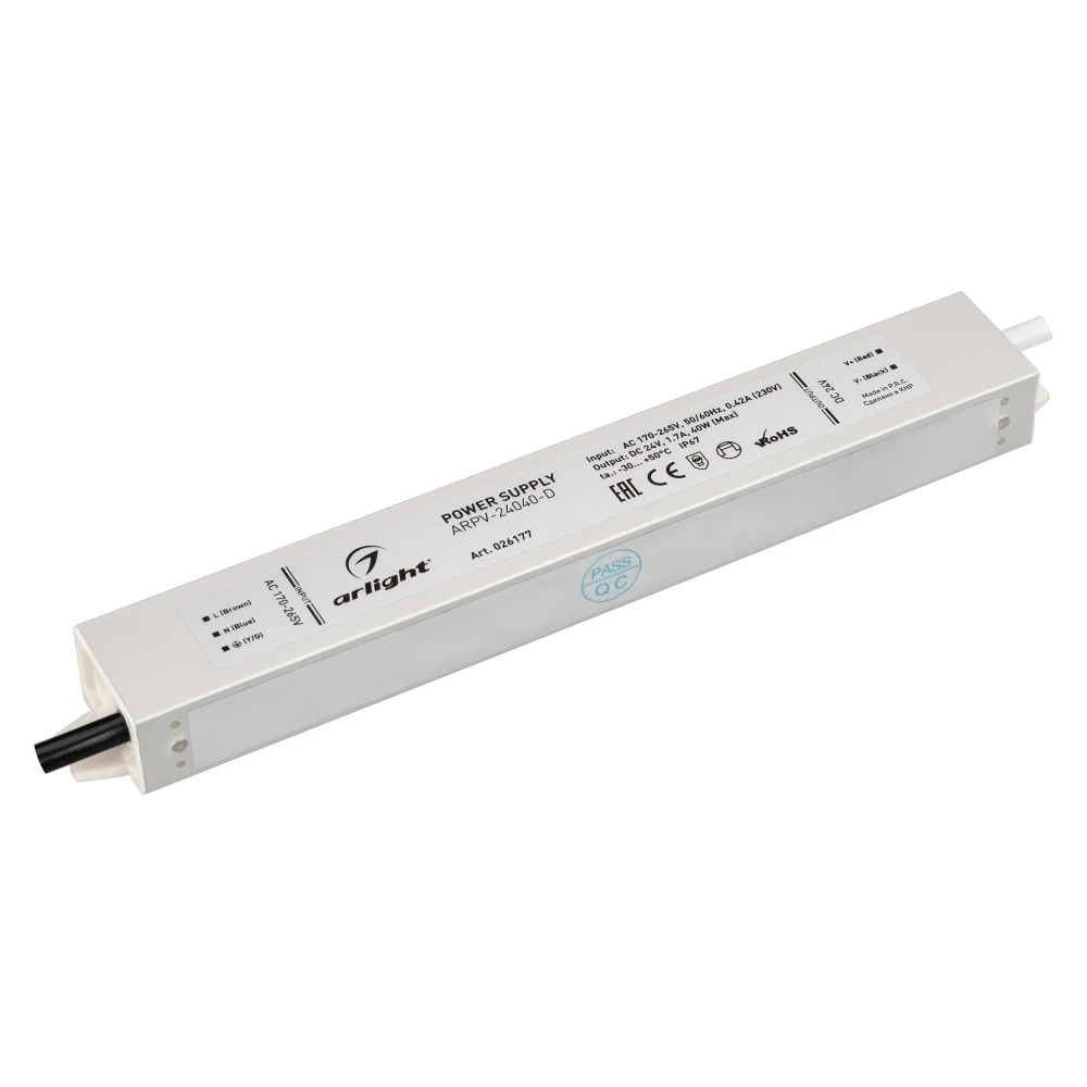 Блок питания ARPV-24040-D (24V, 1.7A, 40W) (Arlight, IP67 Металл, 3 года) 026177 - Viokon.com