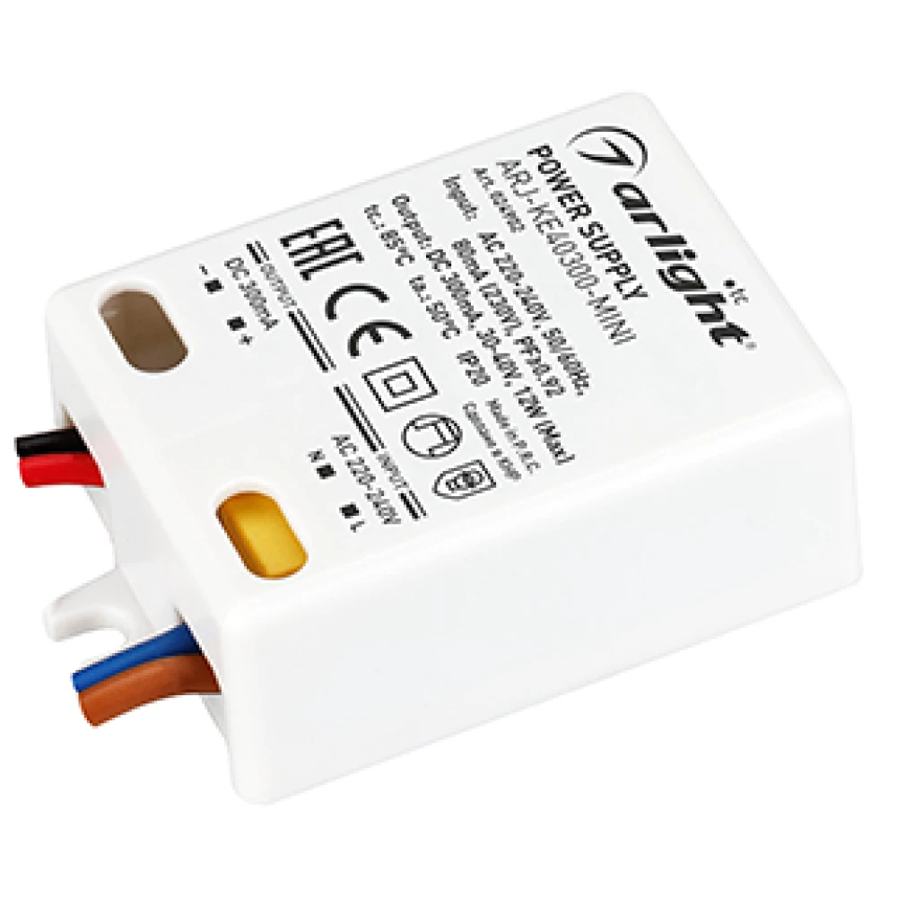 Блок питания ARJ-KE40300-MINI (12W, 300mA, PFC) (Arlight, IP20 Пластик, 5 лет) 024902 - Viokon.com
