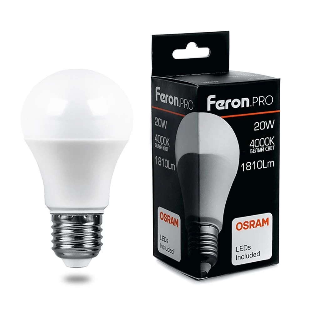 Лампа светодиодная Feron.PRO LB-1020 Шар E27 20W 175-265V 4000K (38042) - Viokon.com