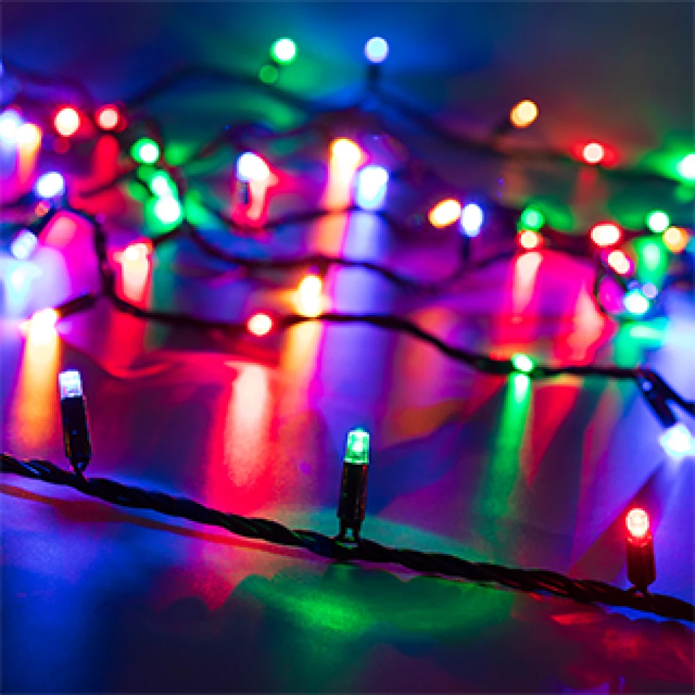 Светодиодная гирлянда ARD-STRING-CLASSIC-10000-BLACK-100LED-LIVE RGB (230V, 7W) (Ardecoled, IP65, 1 год) 025808 - Viokon.com