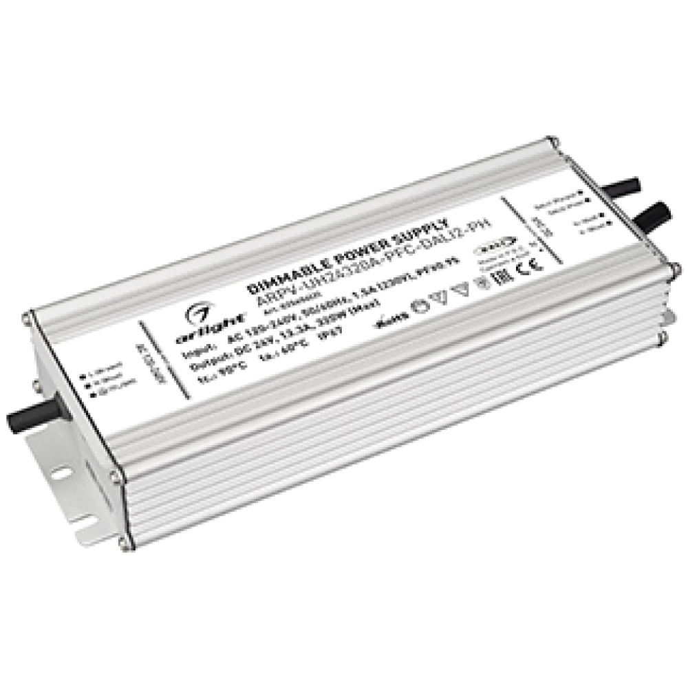Блок питания ARPV-UH24320A-PFC-DALI2-PH (24V, 13.3A, 320W) (Arlight, IP67 Металл, 7 лет) 025654(2) - Viokon.com