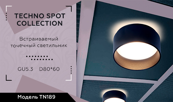 Встраиваемый точечный светильник MR16 TN189 SBK черный песок GU5.3 D80*60 - Viokon.com