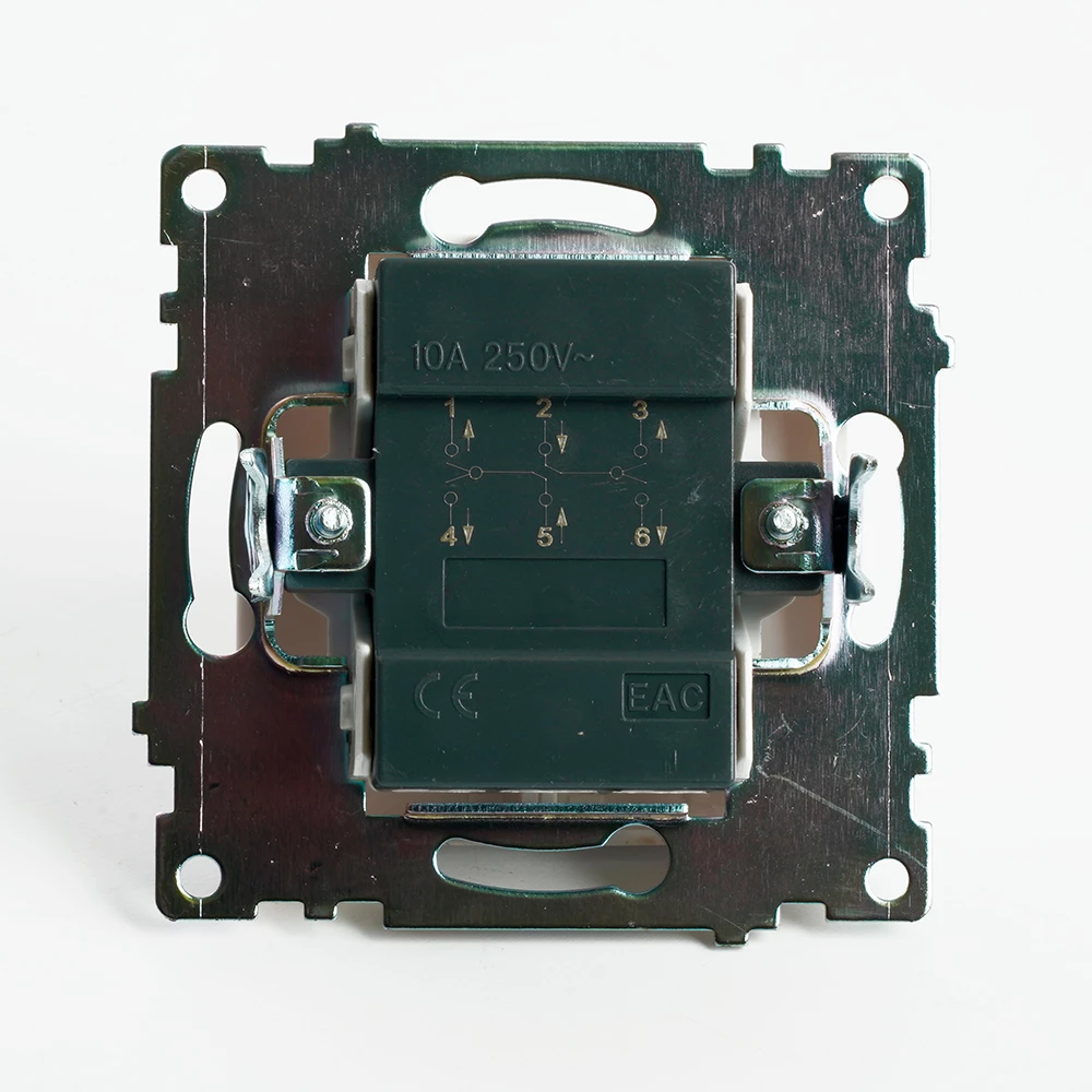 Переключатель 2-клавишный (механизм), STEKKER GLS10-7107-01 , 250V, 10А, серия Катрин, белый (49166) - Viokon.com