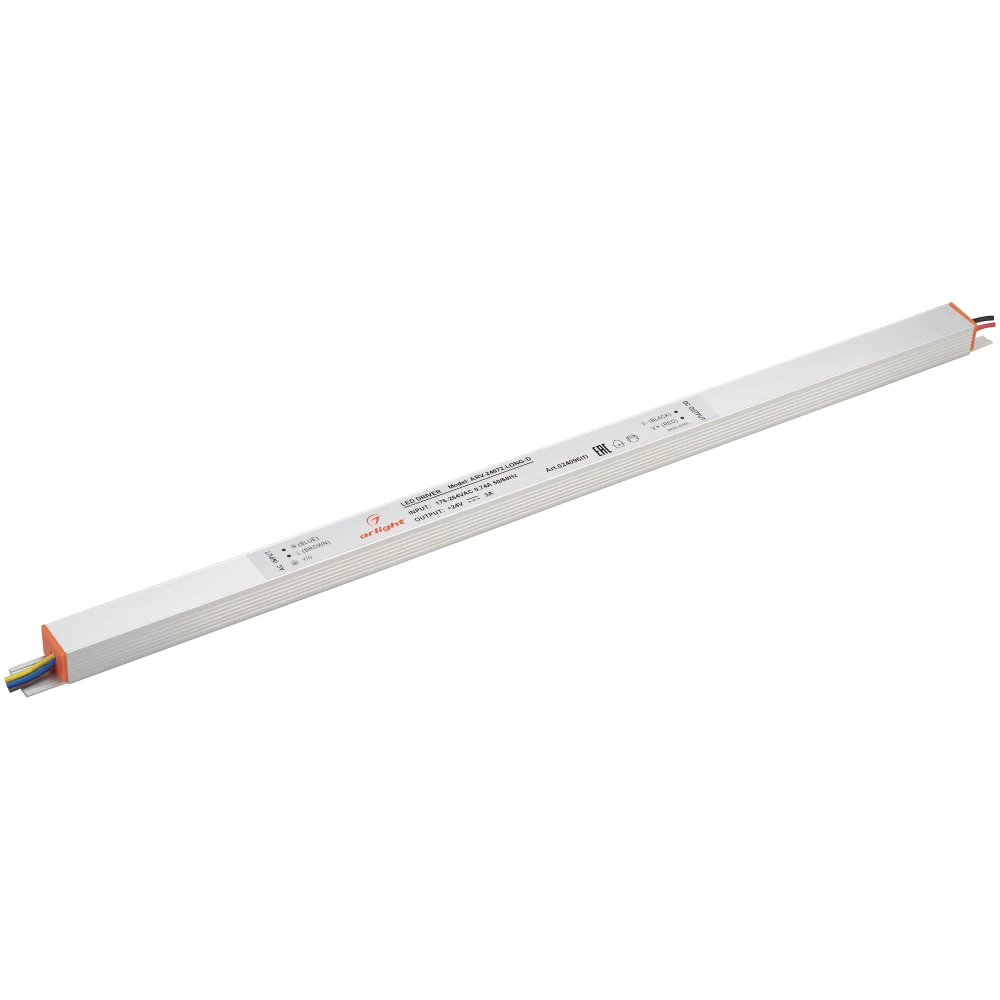 Блок питания ARV-24072-LONG-D (24V, 3A, 72W) (Arlight, IP20 Металл, 2 года) 024096(1) - Viokon.com