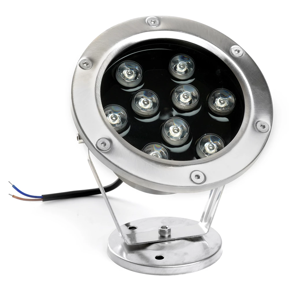 Светодиодный прожектор подводный Feron LL-824, 9W, AC/DC24V, низковольтный, 2700K, металлик, 140*80*160mm, IP68 (48457) - Viokon.com