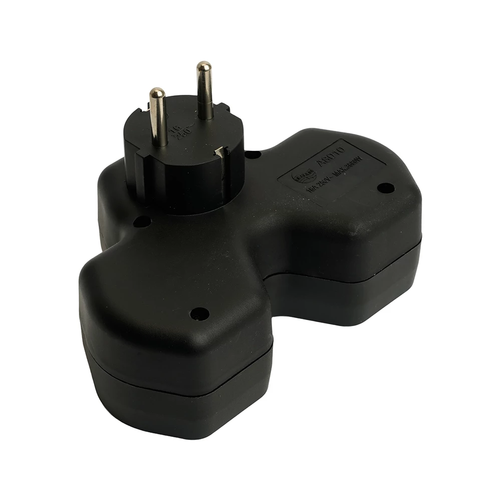 Разветвитель сетевой 3-местный с/з STEKKER ADP16-13-21, 250V,16A, ABS огнеустойчивый пластик, черный (50108) - Viokon.com
