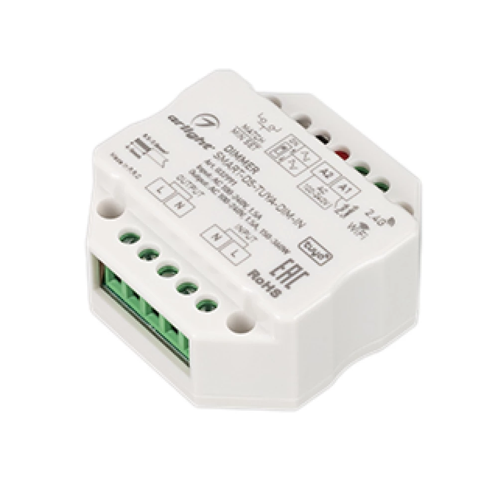 Диммер SMART-D5-TUYA-DIM-IN (230V, 1.5A, TRIAC, WiFi, 2.4G) (Arlight, IP20 Пластик, 5 лет) 032991 - Viokon.com