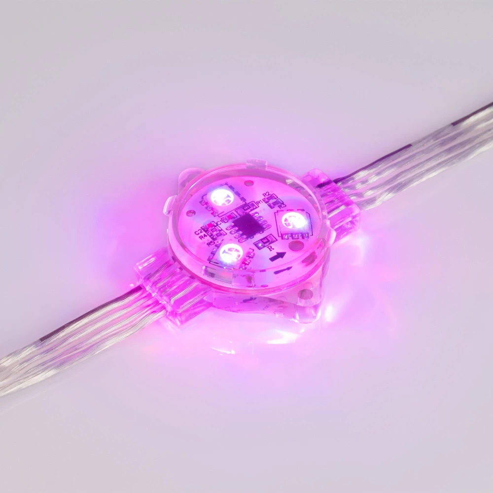 Модуль управляемый VISOR-SPI-5060-3-12V RGB 120deg (D30x16mm, 0.75W, IP68) (Arlight, Пластик, 3 года) 029377 - Viokon.com