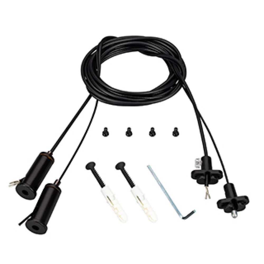 Подвес токопроводящий ARL-2x2m Set BLACK (Pad 15x2mm, 2x20AWG) (Arlight, провод 2x0.5) 041948 - Viokon.com