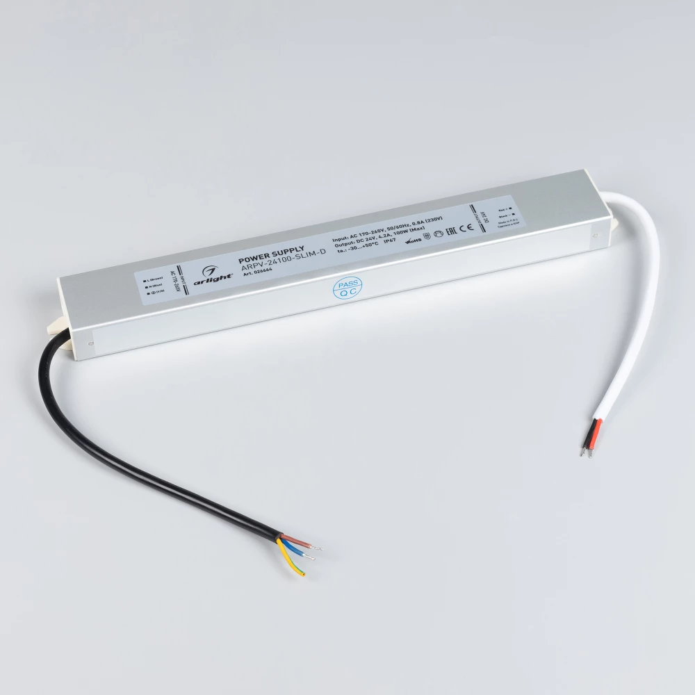 Блок питания ARPV-24100-SLIM-D (24V, 4.2A, 100W) (Arlight, IP67 Металл, 3 года) 026664 - Viokon.com