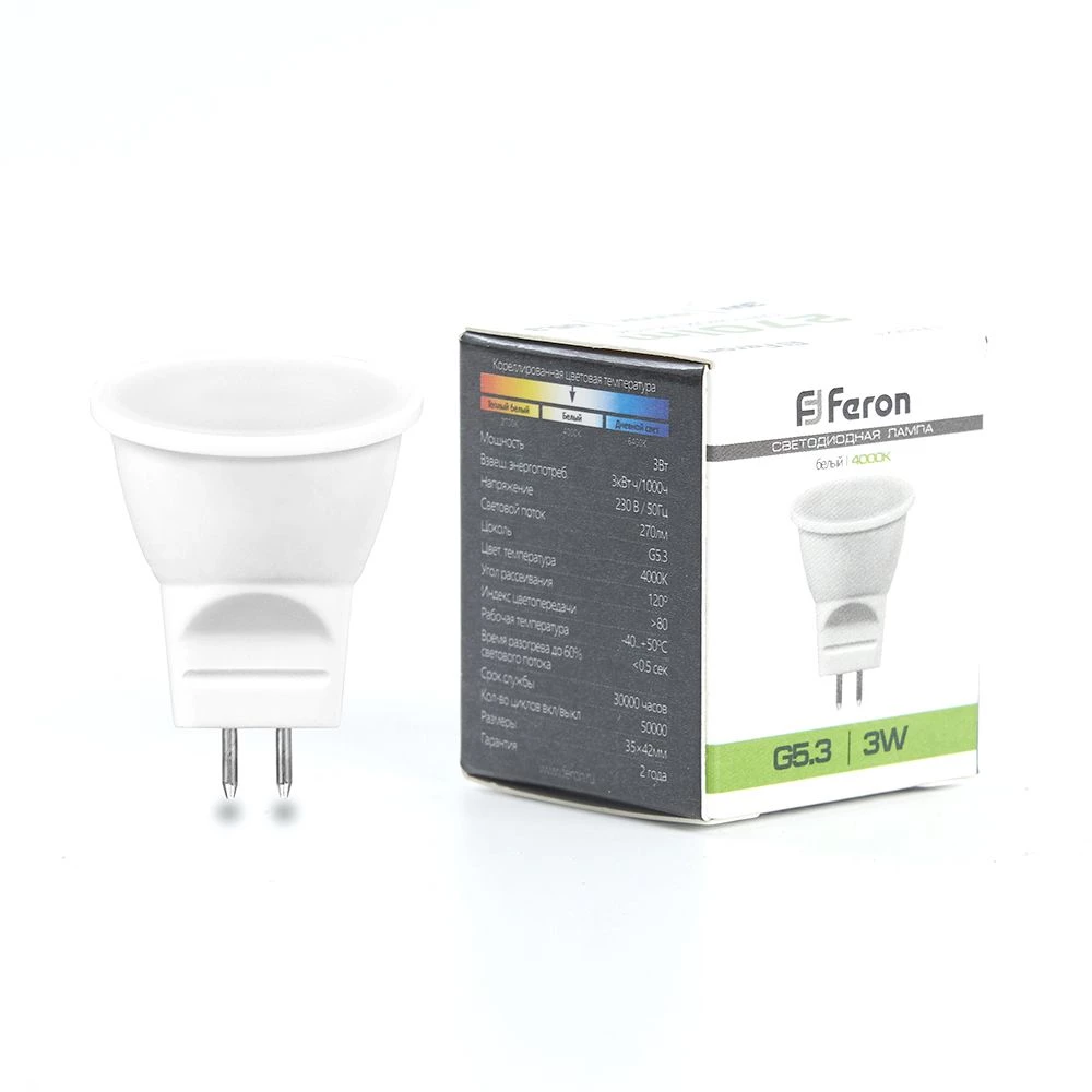 Лампа светодиодная Feron LB-271 MR11 G5.3 3W 230V 4000K (25552) - Viokon.com