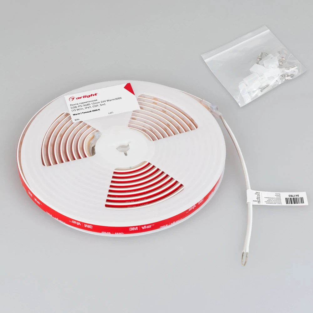 Лента герметичная COB-PS-X480-12mm 24V Warm3000 (15 W/m, IP67, CSP, 5m) (Arlight, -) 041783 - Viokon.com