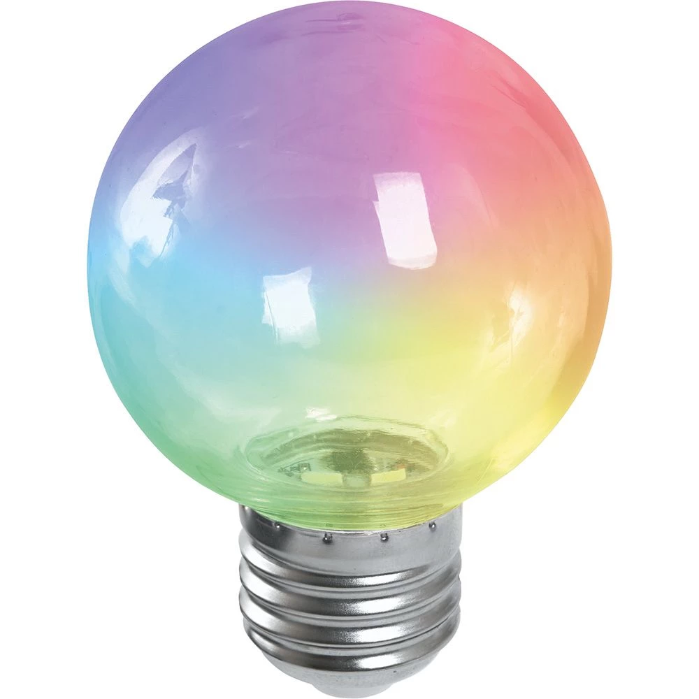 Лампа светодиодная Feron LB-371 Шар прозрачный E27 3W 230V RGB плавная смена цвета (38133) - Viokon.com