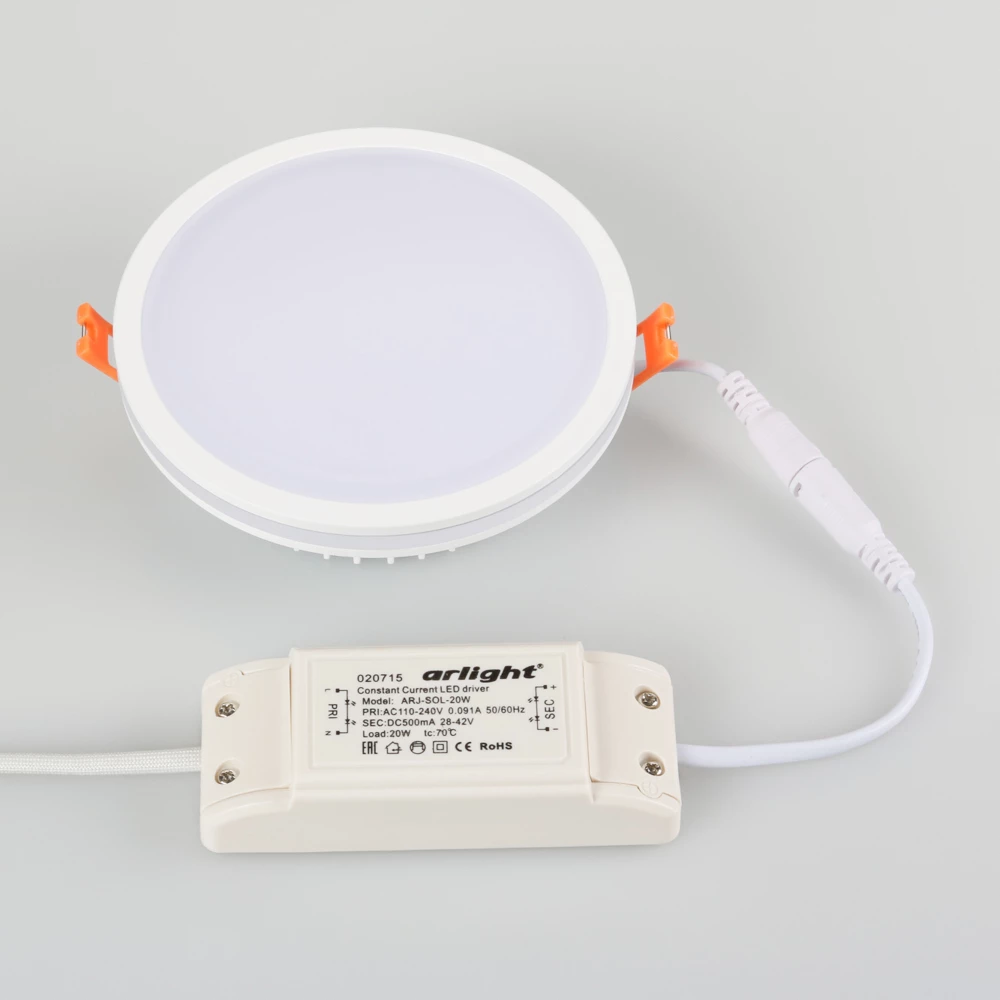 Светодиодная панель LTD-135SOL-20W Warm White (Arlight, IP44 Пластик, 3 года) 020712 - Viokon.com