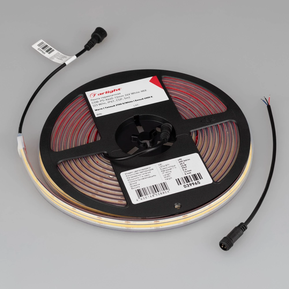 Лента герметичная COB-PS-X640-12mm 24V White-MIX (23 W/m, IP67, CSP, 5m) (Arlight, Изменяемая ЦТ) 039965 - Viokon.com