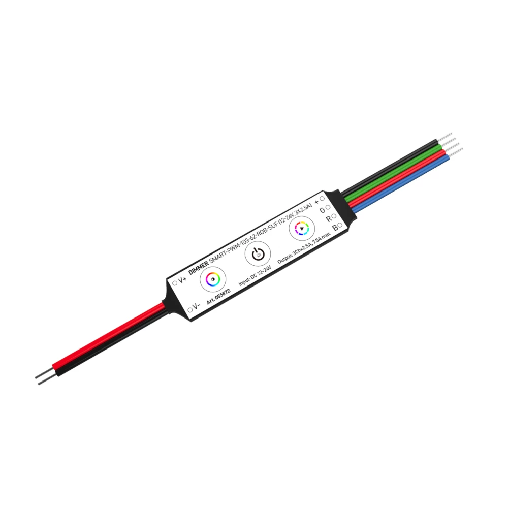 INTELLIGENT ARLIGHT Диммер SMART-PWM-103-62-RGB-SUF (12-24V, 3x2.5A) (IARL, IP20 Пластик, 5 лет) 055872 - Viokon.com