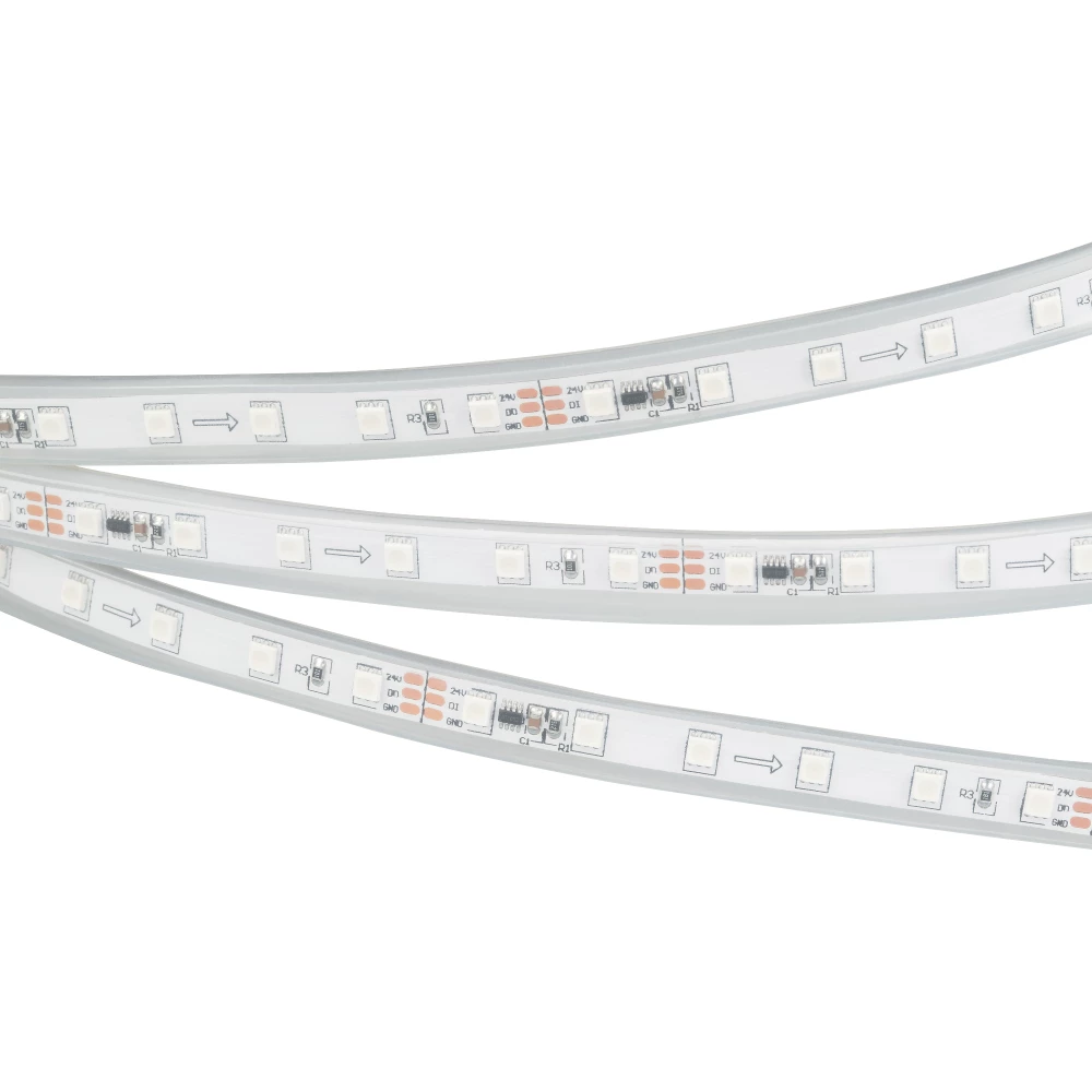 Лента герметичная SPI-P-F72-11mm 24V RGB-PX6 (14.4 W/m, IP66, 3535, 5m) (Arlight, бегущий огонь) 030484(2) - Viokon.com