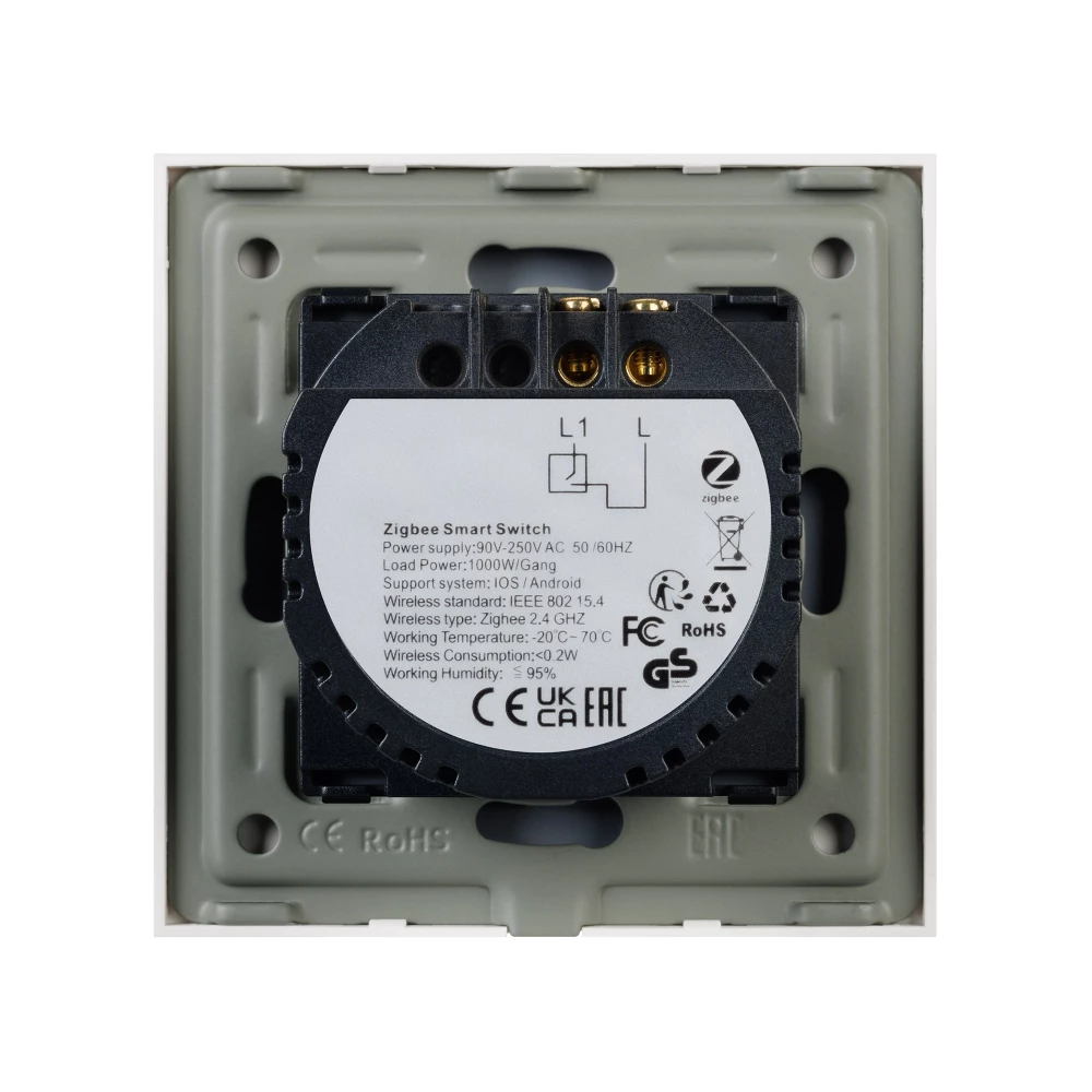 Выключатель сенсорный SWT-OMALI-S01-ZB-WH (250V, 10A, Zigbee) (Arlight, Стекло) 050035 - Viokon.com