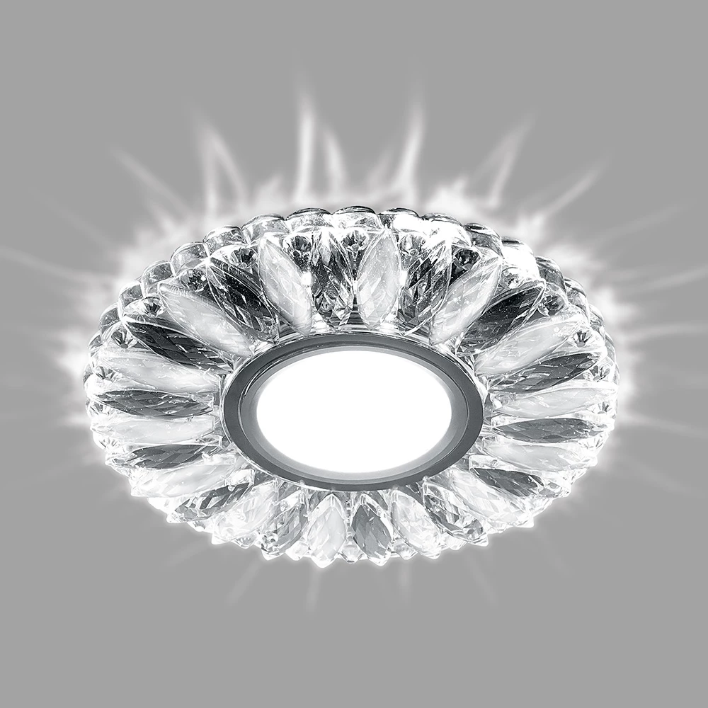 Светильник встраиваемый с белой LED подсветкой Feron CD917 потолочный MR16 G5.3 прозрачный-матовый (29536) - Viokon.com