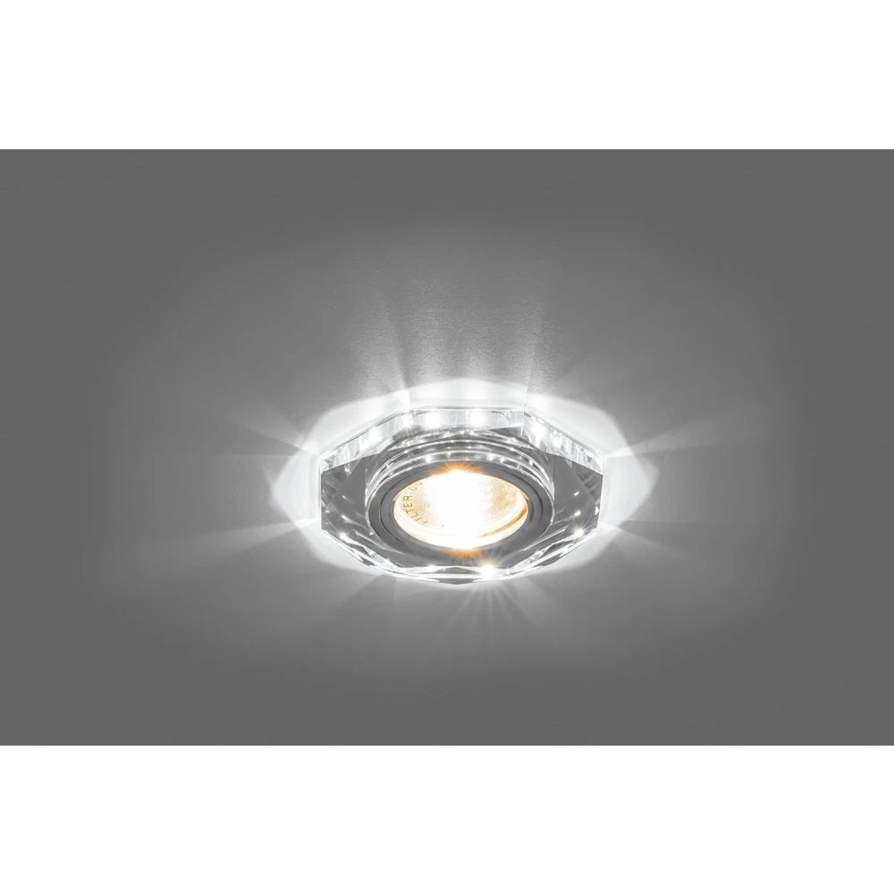Светильник встраиваемый с белой LED подсветкой Feron 8020-2 потолочный MR16 G5.3 серебристый (28488) - Viokon.com