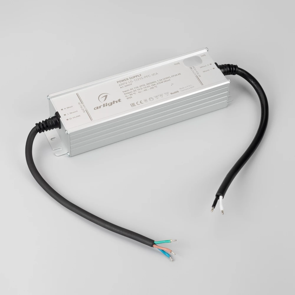 Блок питания ARPV-LG-12215-PFC-VCA (10.5-13.5V, 18A, 215W) (Arlight, IP65 Металл, 5 лет) 049619 - Viokon.com