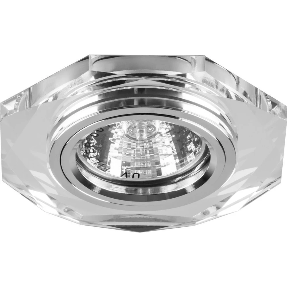 Светильник встраиваемый с белой LED подсветкой Feron 8020-2 потолочный MR16 G5.3 серебристый (28488) - Viokon.com